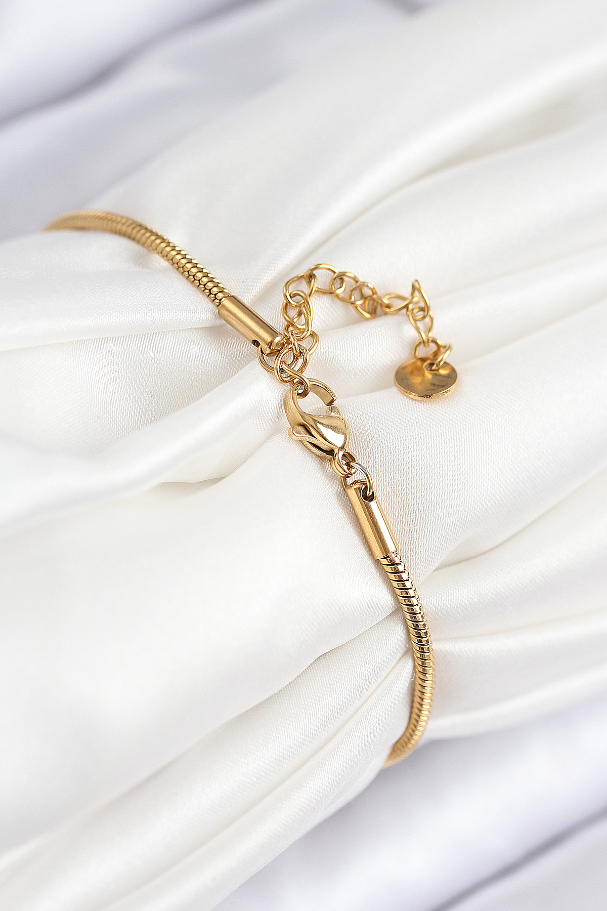 316L Çelik Zirkon Taşlı Göz Charm Model Gold Renk Kadın Bileklik 5886 2 316L Çelik Zirkon Taşlı Göz Charm Model Gold Renk Kadın Bileklik 5886 - Görsel 2