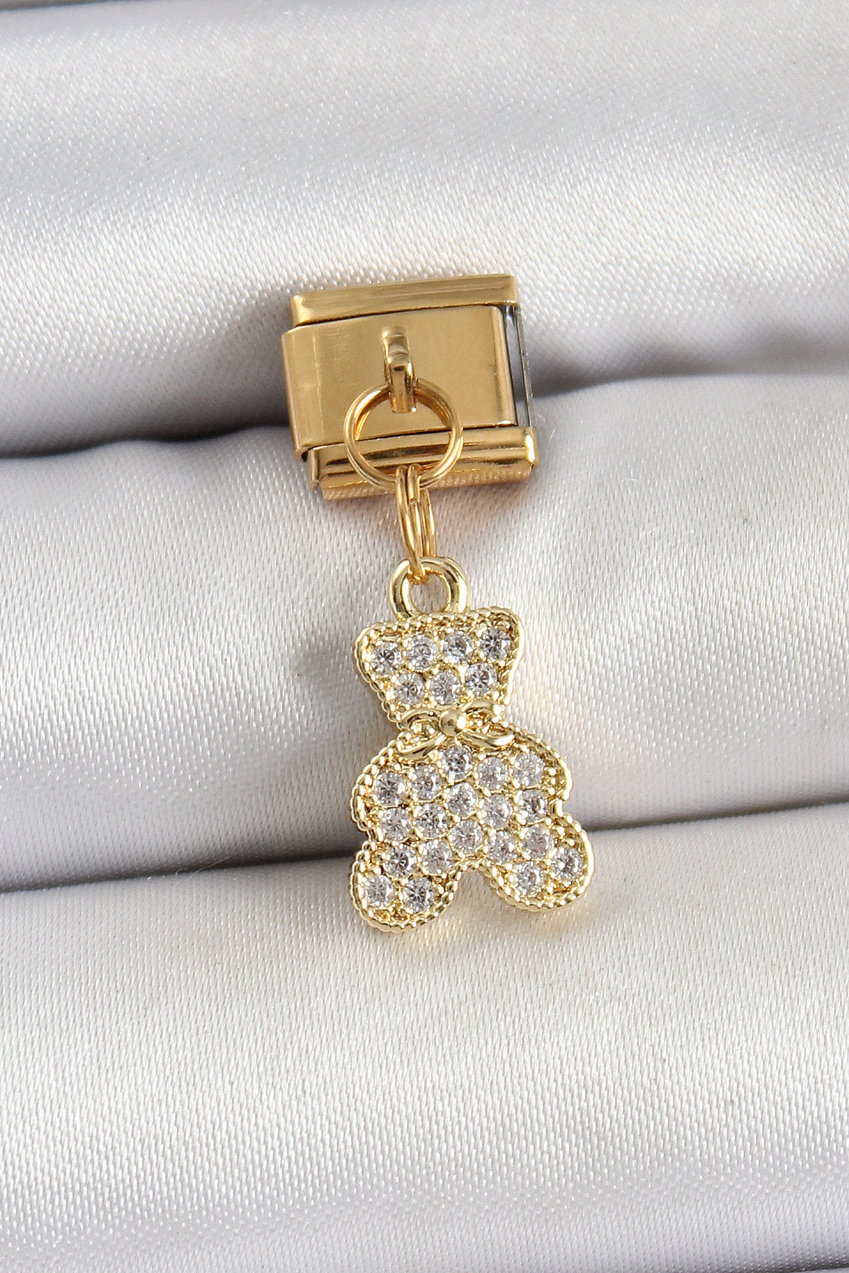 316L Çelik Sallantılı Zirkon Taşlı Ayıcık Model Gold Renk Nomination Charm 5886 1 316L Çelik Sallantılı Zirkon Taşlı Ayıcık Model Gold Renk Nomination Charm 5886