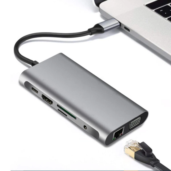 ALLY 10 İN 1 HDMI VGA RJ45 PD USB 3.0 HUB Adaptör Çoklayıcı-(5775) 4 ALLY 10 İN 1 HDMI VGA RJ45 PD USB 3.0 HUB Adaptör Çoklayıcı-(5775) - Görsel 4