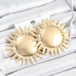 Pirinç Güneş Model Gold Renk Kadın Küpe 5886