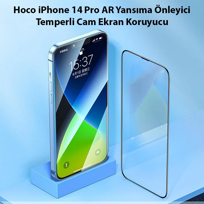 Hoco iPhone 14 Pro AR Yansıma Önleyici Temperli Cam Ekran Koruyucu 2 Hoco iPhone 14 Pro AR Yansıma Önleyici Temperli Cam Ekran Koruyucu - Görsel 2