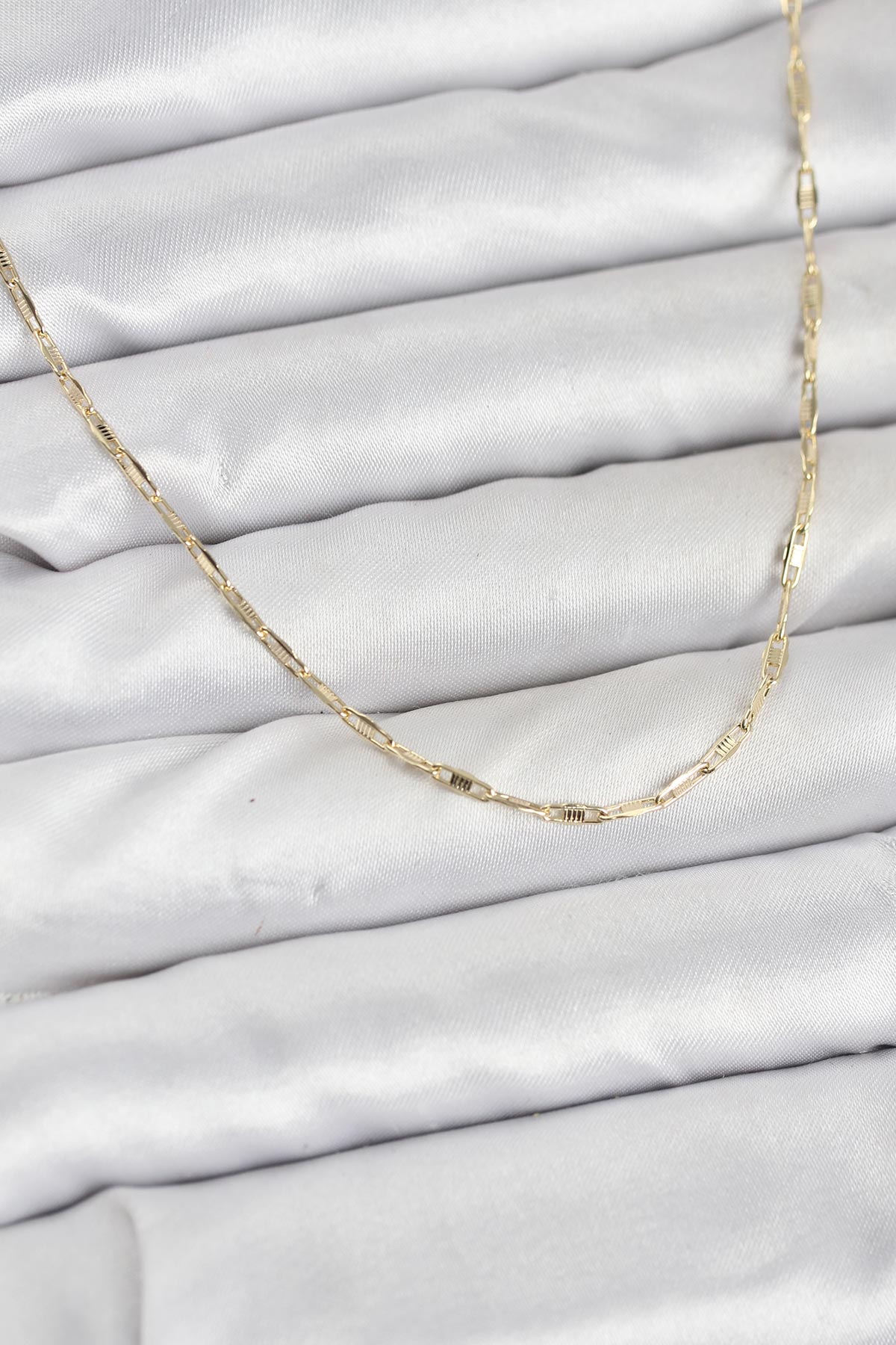 CM 14K Gold Renk Pirinç Ataç Zincir 60 cm Kadın Kolye 5886 1 CM 14K Gold Renk Pirinç Ataç Zincir 60 cm Kadın Kolye 5886