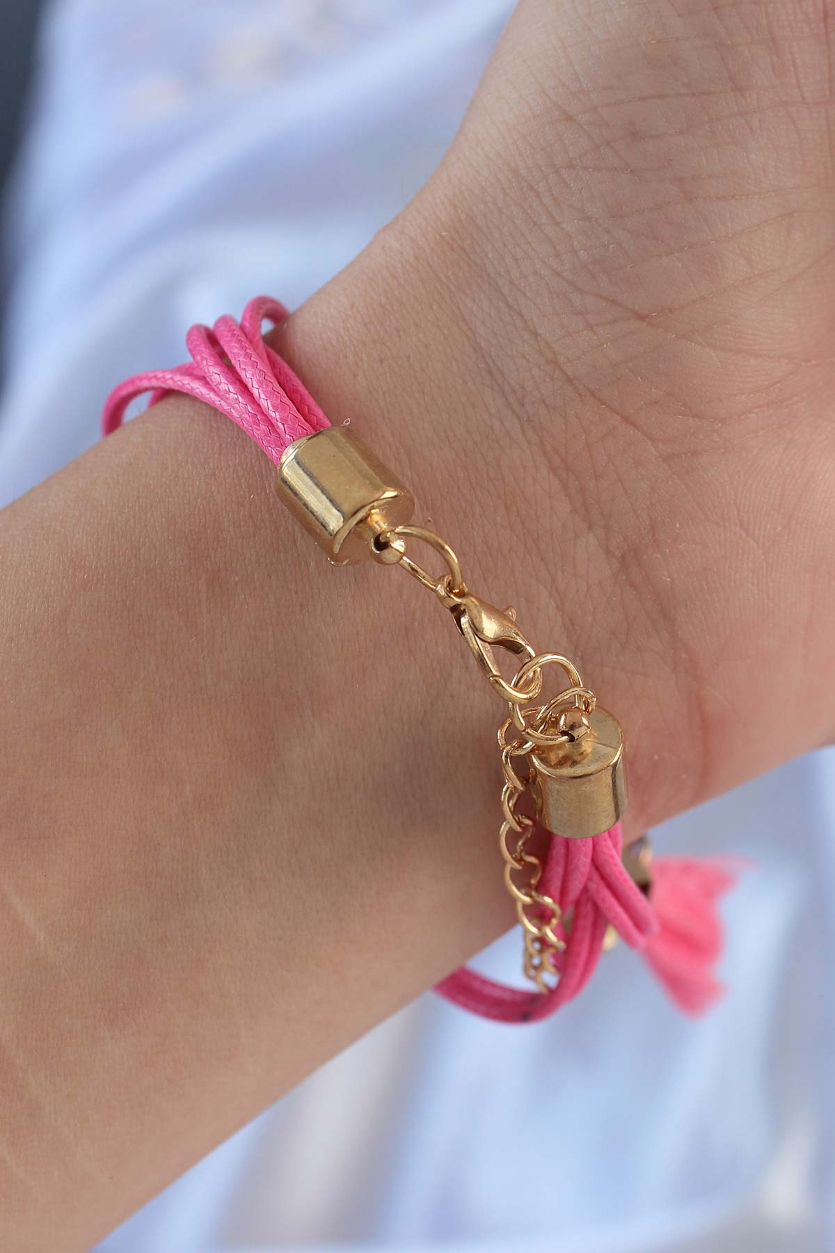 Pembe Zirkon Taşlı İpli Püskül Detay Çoklu Bileklik 5886 2 Pembe Zirkon Taşlı İpli Püskül Detay Çoklu Bileklik 5886 - Görsel 2