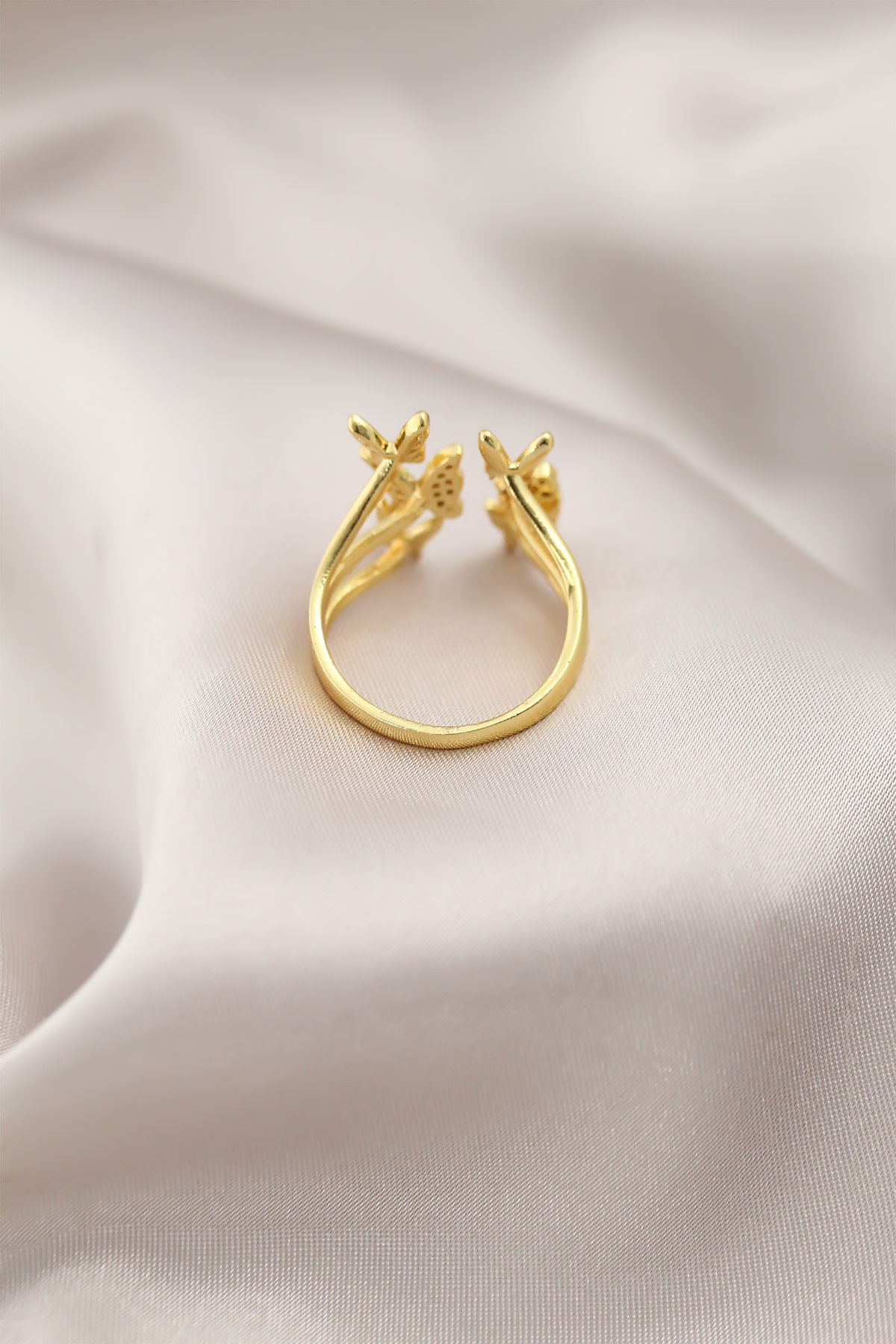 Gold Renk Metal Kelebek Model Kadın Yüzük 5886 2 Gold Renk Metal Kelebek Model Kadın Yüzük 5886 - Görsel 2