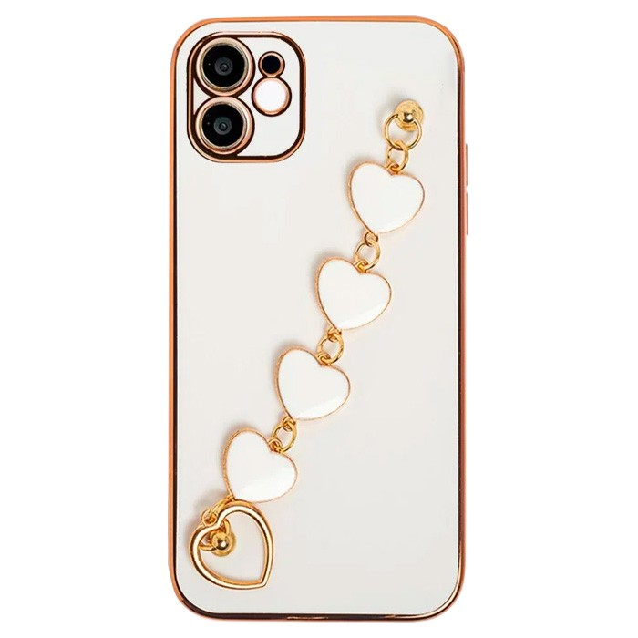 Ally iPhone 12 6.1inç Kılıf Kalp Bileklik Tutuculu Lüx Silikon Askılı Kılıf-(5775) 1 Ally iPhone 12 6.1inç Kılıf Kalp Bileklik Tutuculu Lüx Silikon Askılı Kılıf-(5775)