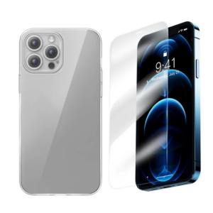 Haydiburaya 86 Baseus iPhone 15 Pro Max Corning Serisi Silikon Kılıf + Tempered Ekran Koruyucu Set