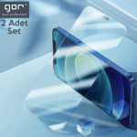 GOR İPhone 12 Pro Max 6.7 Best Full Tempered Cam Ekran Koruyucu 2Adet+Takma Aparatı