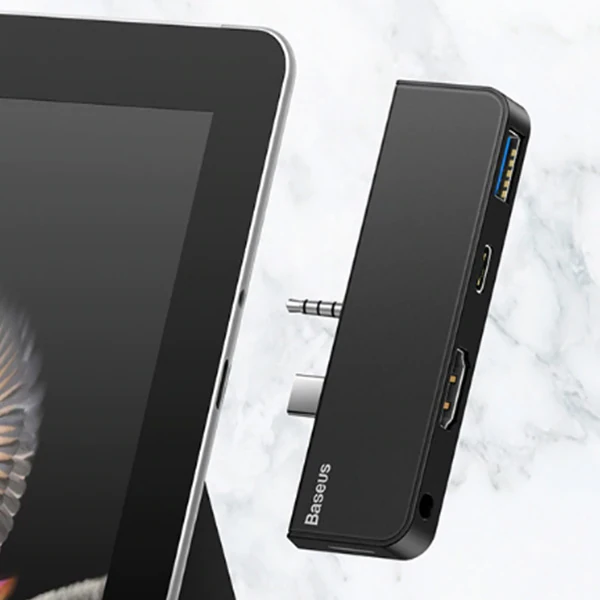 Baseus Multifunctional HUB Surface Go(Type-C+Audio to HD4K+USB3.0+Type-C(data)+Audiok 3 Baseus Multifunctional HUB Surface Go(Type-C+Audio to HD4K+USB3.0+Type-C(data)+Audiok - Görsel 3