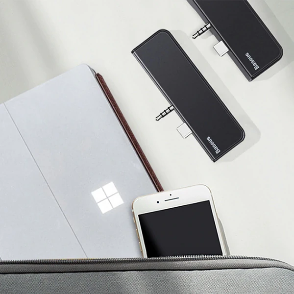 Baseus Multifunctional HUB Surface Go(Type-C+Audio to HD4K+USB3.0+Type-C(data)+Audiok 4 Baseus Multifunctional HUB Surface Go(Type-C+Audio to HD4K+USB3.0+Type-C(data)+Audiok - Görsel 4