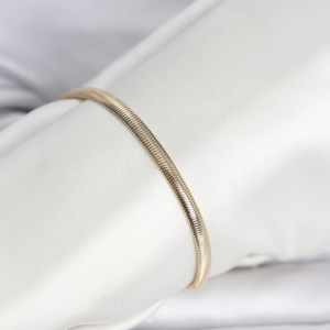 CM 14K Gold Renk Yassı Yılan Zincir Model Kadın Bileklik 5886