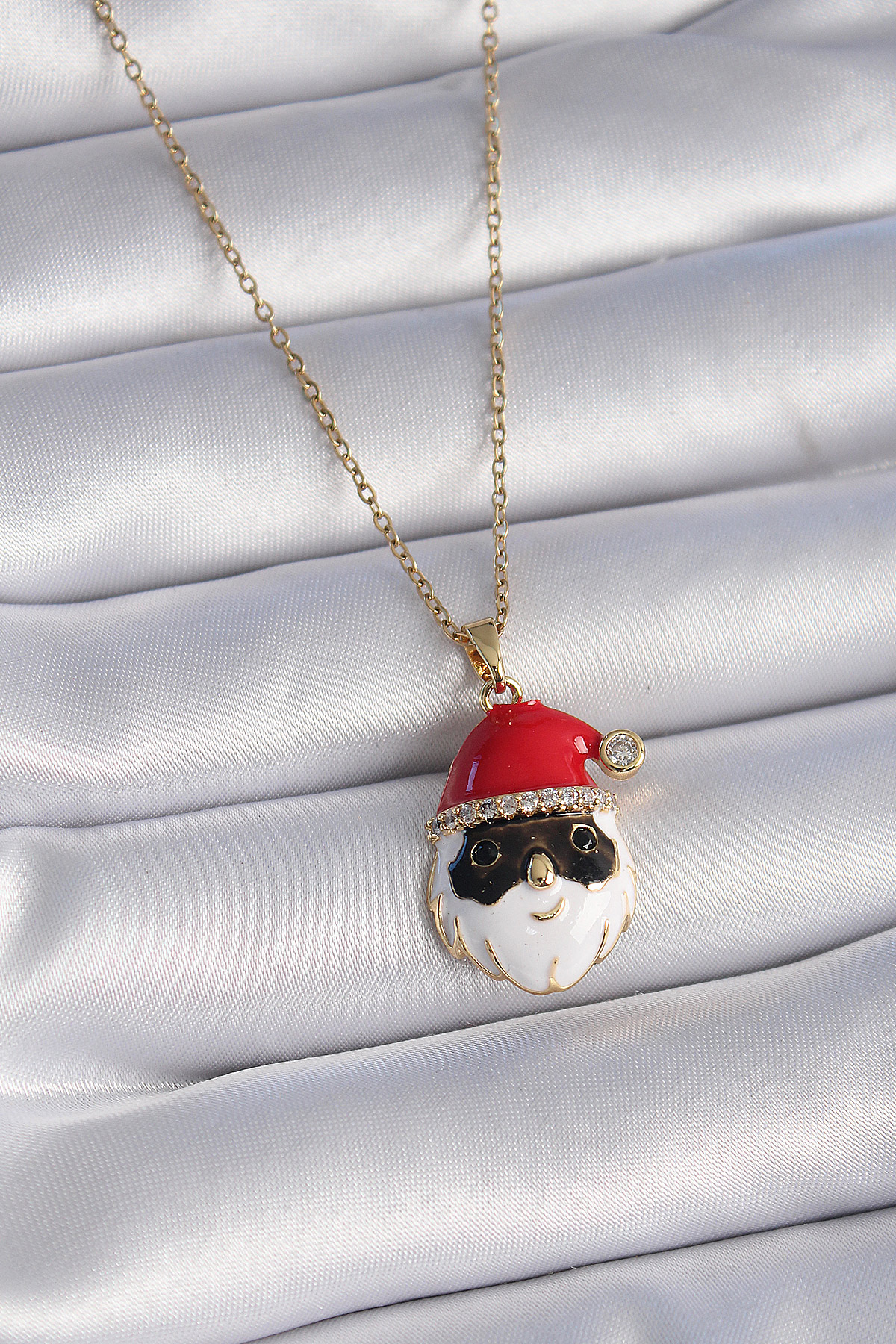 316L Çelik Gold Renk Zincir Zirkon Taşlı Yılbaşı Temalı Noel Baba Figür Kadın Kolye 5886 1 316L Çelik Gold Renk Zincir Zirkon Taşlı Yılbaşı Temalı Noel Baba Figür Kadın Kolye 5886