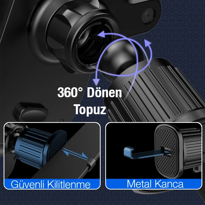 ALLY Z1S Araç İçi Havalandırma Telefon Tutucu-(5775) 4 ALLY Z1S Araç İçi Havalandırma Telefon Tutucu-(5775) - Görsel 4