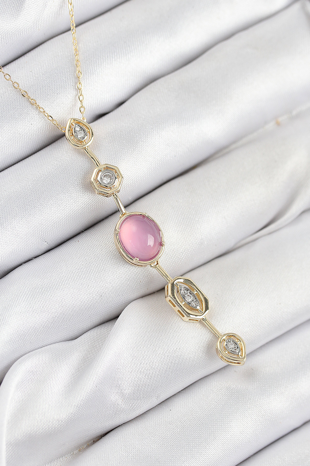 Pirinç Zincir Pembe Gold Renk Zirkon Taşlı Y Kolye 5886 1 Pirinç Zincir Pembe Gold Renk Zirkon Taşlı Y Kolye 5886