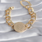 316L Çelik Gold Renk Tam Altın Model Samanyolu Kadın Bileklik 5886