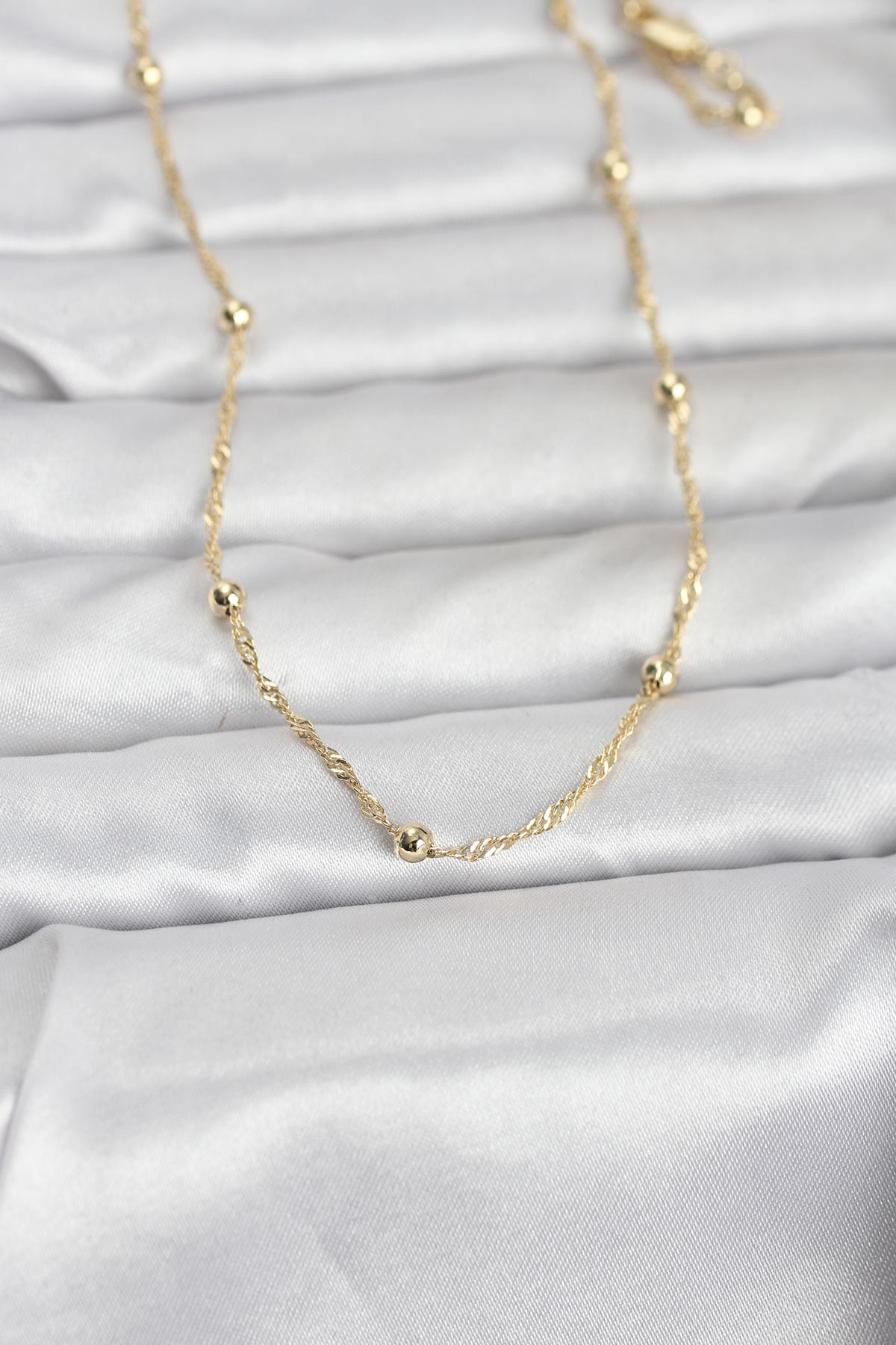 CM 14K Gold Renk Burgu ve Top Zincirli Model 60 cm Kadın Kolye 5886 1 CM 14K Gold Renk Burgu ve Top Zincirli Model 60 cm Kadın Kolye 5886