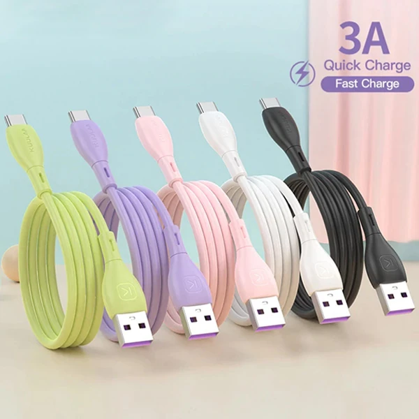 KUULAA Liquid Silicone USB Type C QC3.0 Hızlı Şarj Kablosu 1metre 4 KUULAA Liquid Silicone USB Type C QC3.0 Hızlı Şarj Kablosu 1metre - Görsel 4