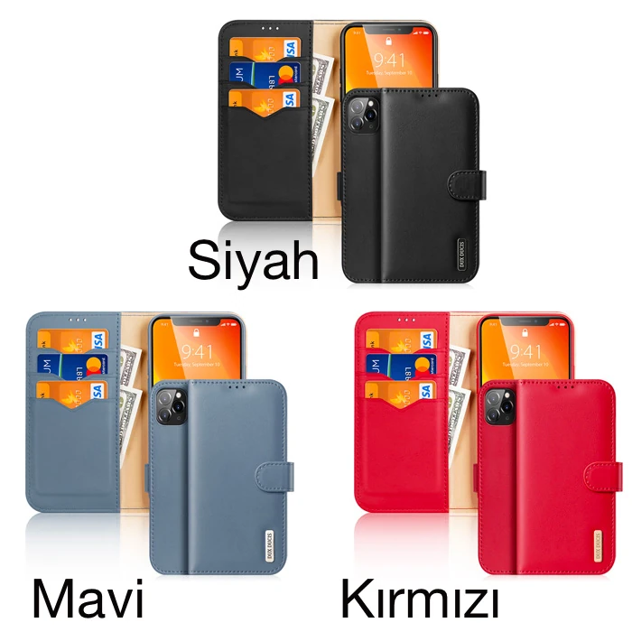 Dux Ducis iPhone 11 Pro 5.8inç Kılıf Mıknatıslı Cüzdanlı Deri Kılıf Hivo Series 3 Dux Ducis iPhone 11 Pro 5.8inç Kılıf Mıknatıslı Cüzdanlı Deri Kılıf Hivo Series - Görsel 3