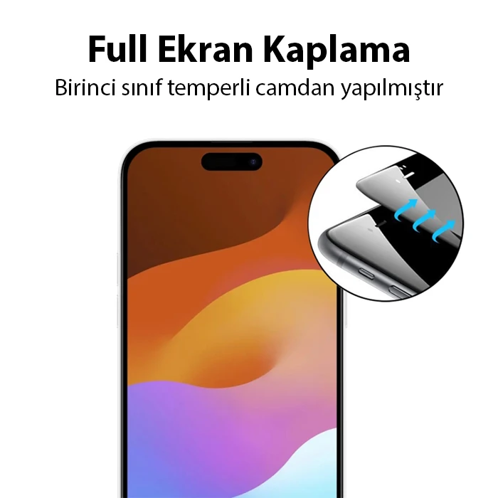 Ally iPhone 15 Pro Full Glue Tempered Kırılmaz Cam Ekran Koruyucu-(5775) 2 Ally iPhone 15 Pro Full Glue Tempered Kırılmaz Cam Ekran Koruyucu-(5775) - Görsel 2