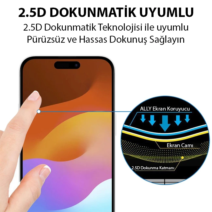 Ally iPhone 15 Pro Full Glue Tempered Kırılmaz Cam Ekran Koruyucu-(5775) 4 Ally iPhone 15 Pro Full Glue Tempered Kırılmaz Cam Ekran Koruyucu-(5775) - Görsel 4