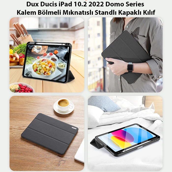 Dux Ducis iPad 10.9 2022 Kılıf Domo Series Kalem Bölmeli Mıknatıslı Standlı Kapaklı Kılıf 3 Dux Ducis iPad 10.9 2022 Kılıf Domo Series Kalem Bölmeli Mıknatıslı Standlı Kapaklı Kılıf - Görsel 3