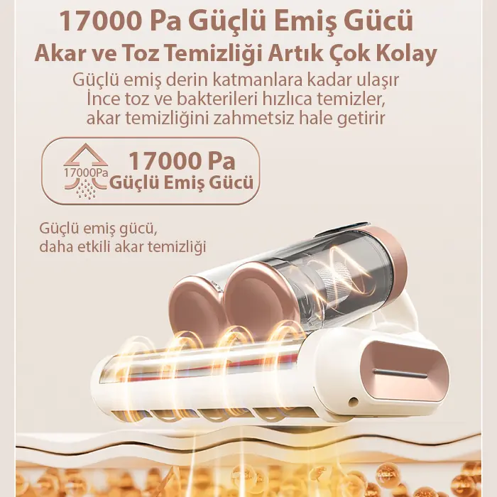 Ezere DustAway 17000Pa Güçlü Kablosuz Akar ve Toz UV Işıklı Yatak ve Koltuk Temizleyici-(5775) 2 Ezere DustAway 17000Pa Güçlü Kablosuz Akar ve Toz UV Işıklı Yatak ve Koltuk Temizleyici-(5775) - Görsel 2