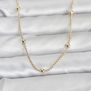 CM 14K Gold Renk Top Zincir 60 cm Kadın Kolye 5886