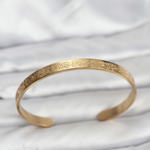 316L Çelik Gold Renk Ayetel Kürsi Yazılı Bileklik 5886