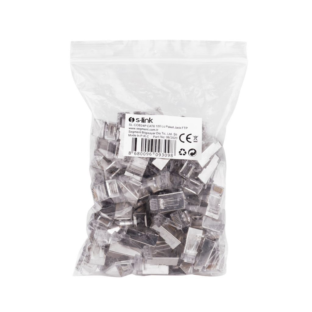 S-LINK SL-COB24P, RJ45, Yeni Nesil JAC, UTP, CAT6, Metal (100lü PAKET)(1923) 1 S-LINK SL-COB24P, RJ45, Yeni Nesil JAC, UTP, CAT6, Metal (100lü PAKET)(1923)
