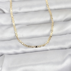 Haydiburaya 116 CM 14K Gold Renk Lazerli Yassı Model Zincirli 60 cm Kadın Kolye 5886