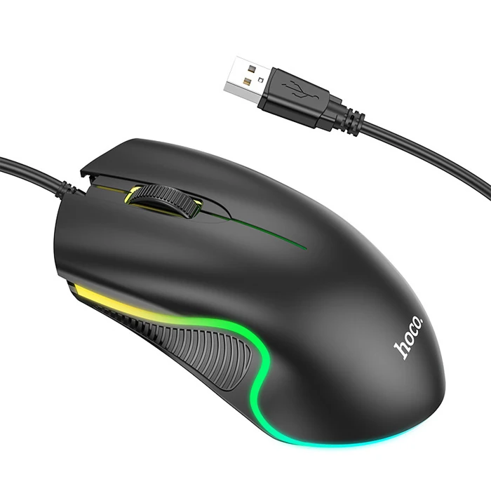 HOCO GM19 RGB LED Işıklı Gamer Oyuncu Kablolu Optik Mouse-(5775) 1 HOCO GM19 RGB LED Işıklı Gamer Oyuncu Kablolu Optik Mouse-(5775)