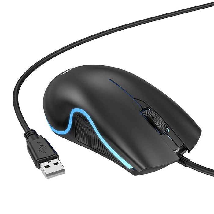 HOCO GM19 RGB LED Işıklı Gamer Oyuncu Kablolu Optik Mouse-(5775) 2 HOCO GM19 RGB LED Işıklı Gamer Oyuncu Kablolu Optik Mouse-(5775) - Görsel 2