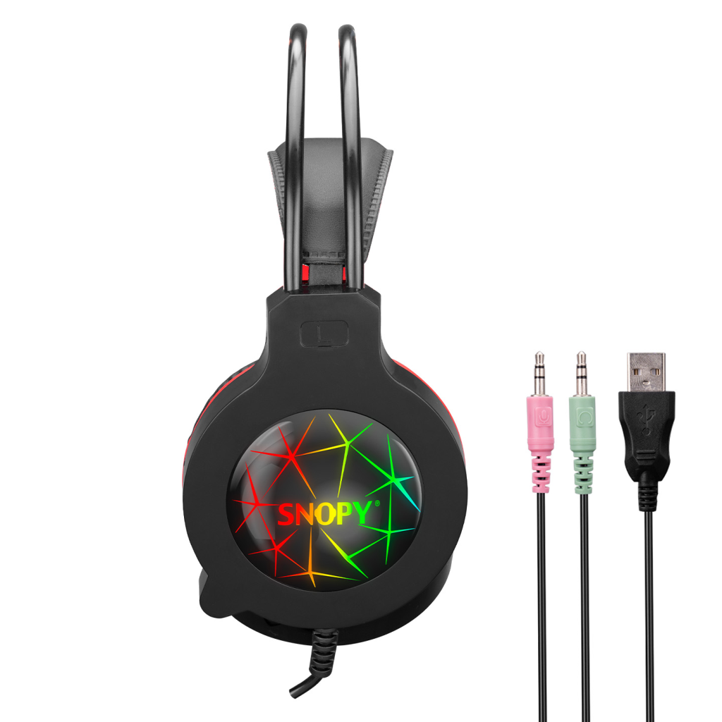 SNOPY SN-GX7, CRAZY, Kablolu, 3.5mm Jac, USB, Rainbow Aydınlatma, Gaming, Mikrofonlu, Kulaklık (Siyah)(1923) 4 SNOPY SN-GX7, CRAZY, Kablolu, 3.5mm Jac, USB, Rainbow Aydınlatma, Gaming, Mikrofonlu, Kulaklık (Siyah)(1923) - Görsel 4