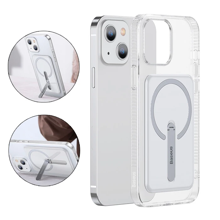 Baseus iPhone 13 6.1inç Manyetik Magsafe Standlı Silikon Kılıf 1 Baseus iPhone 13 6.1inç Manyetik Magsafe Standlı Silikon Kılıf