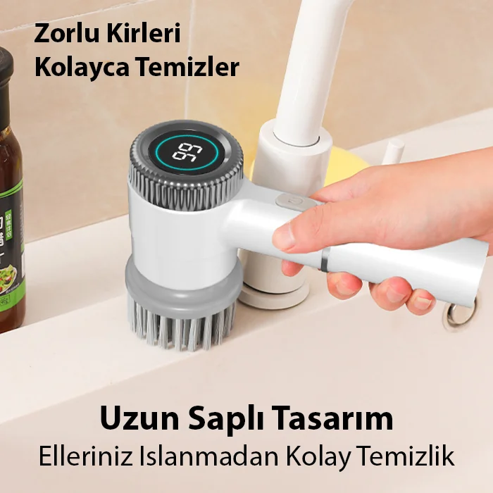 EZERE TurboBrush 5 Başlıklı Elektrikli Temizlik Fırçası-(5775) 3 EZERE TurboBrush 5 Başlıklı Elektrikli Temizlik Fırçası-(5775) - Görsel 3