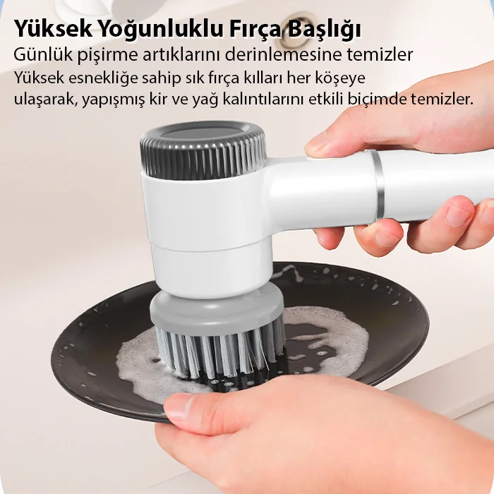EZERE TurboBrush 5 Başlıklı Elektrikli Temizlik Fırçası-(5775) 4 EZERE TurboBrush 5 Başlıklı Elektrikli Temizlik Fırçası-(5775) - Görsel 4