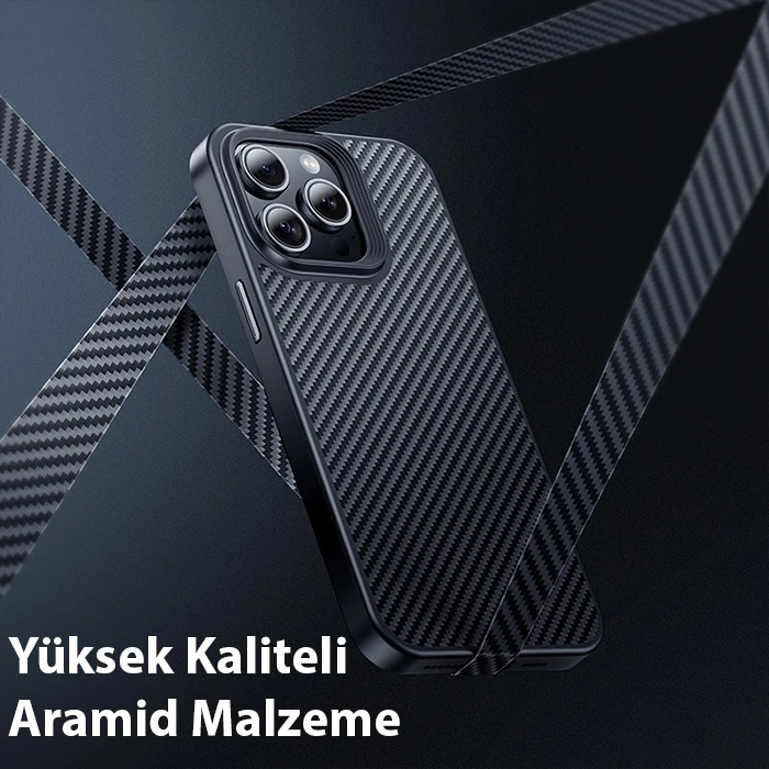 Hoco iPhone 15 Pro Max AS7 Kevlar Kılıf Manyetik Magsafeli Telefon Kılıfı 2 Hoco iPhone 15 Pro Max AS7 Kevlar Kılıf Manyetik Magsafeli Telefon Kılıfı - Görsel 2