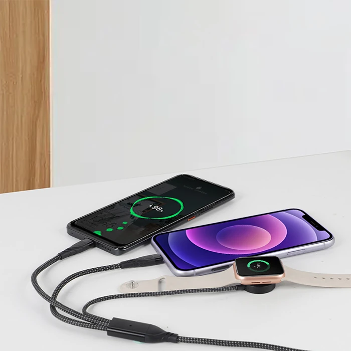 Ally 2x Type-c 100W-27W + Apple Watch İçin Type-c Şarj Kablosu-(5775) 1 Ally 2x Type-c 100W-27W + Apple Watch İçin Type-c Şarj Kablosu-(5775)