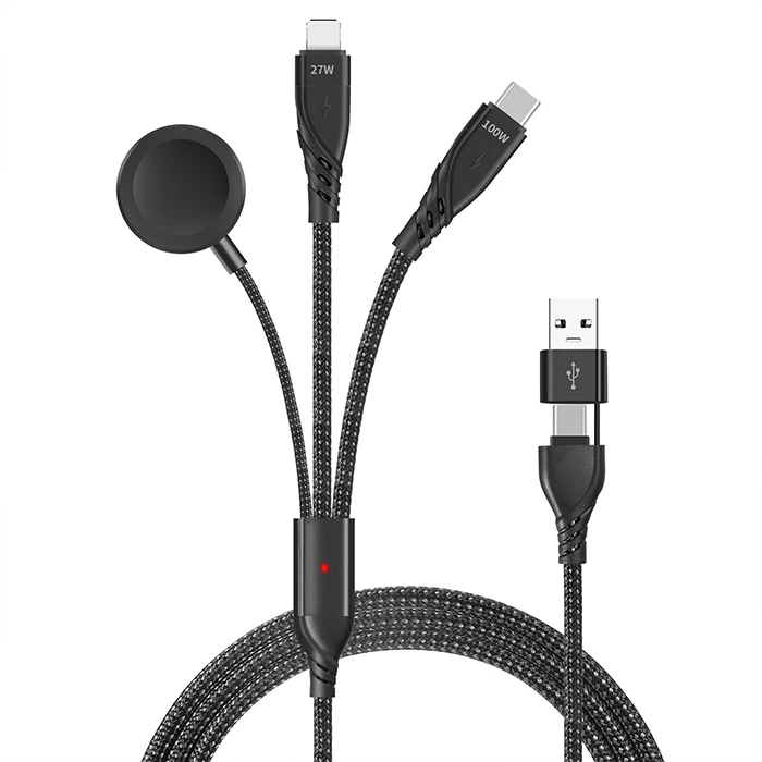 Ally 2x Type-c 100W-27W + Apple Watch İçin Type-c Şarj Kablosu-(5775) 3 Ally 2x Type-c 100W-27W + Apple Watch İçin Type-c Şarj Kablosu-(5775) - Görsel 3