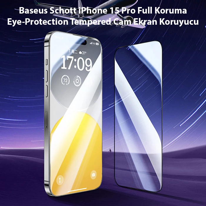 Baseus Schott iPhone 15 Pro Full Koruma Eye-Protection Tempered Cam Ekran Koruyucu 2 Baseus Schott iPhone 15 Pro Full Koruma Eye-Protection Tempered Cam Ekran Koruyucu - Görsel 2