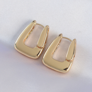 Pirinç Gold Renk Kalın Küpe 5886