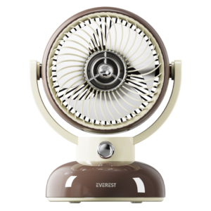 EVEREST EFN12, KAHVERENGİ, 3 Kademeli Hız, Masaüstü Kullanım, Taşınabilir, Dahili 1200mAh Bataryalı, USB Şarj Girişli, Vantilatör(1923)