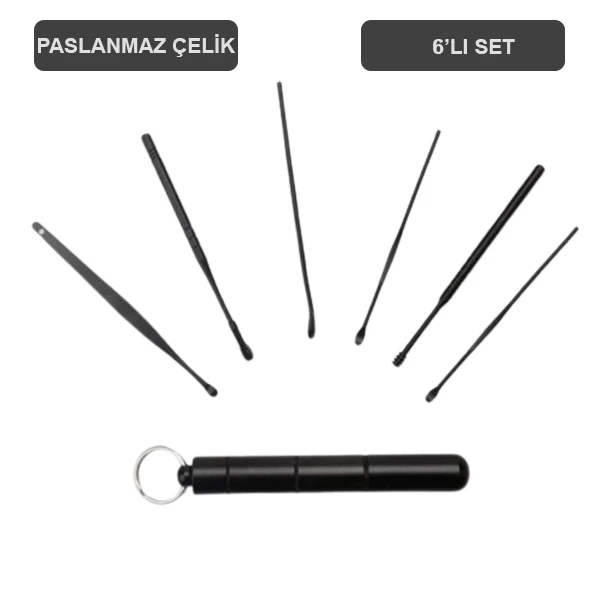 EZERE 6 Parça Spiral Kulak Temizleme Seti- Paslanmaz Çelik Temizleme Seti-(5775) 2 EZERE 6 Parça Spiral Kulak Temizleme Seti- Paslanmaz Çelik Temizleme Seti-(5775) - Görsel 2