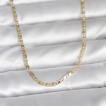 CM 14K Gold Renk Yassı Zincir Model 60 cm Kadın Kolye 5886