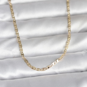CM 14K Gold Renk Yassı Zincir Model 60 cm Kadın Kolye 5886