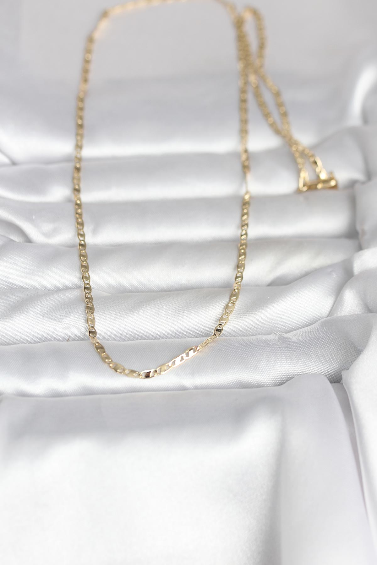 CM 14K Gold Renk Yassı Zincir Model 60 cm Kadın Kolye 5886 2 CM 14K Gold Renk Yassı Zincir Model 60 cm Kadın Kolye 5886 - Görsel 2