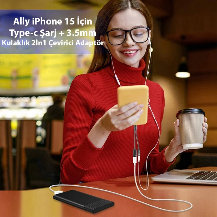 Ally İphone 15 İçin Type-c Şarj + 3.5mm kulaklık 2İn1 Çevirici Adaptör-(5775) 2 Ally İphone 15 İçin Type-c Şarj + 3.5mm kulaklık 2İn1 Çevirici Adaptör-(5775) - Görsel 2