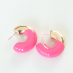 CCB Pembe Gold Çift Renk Küpe 5886