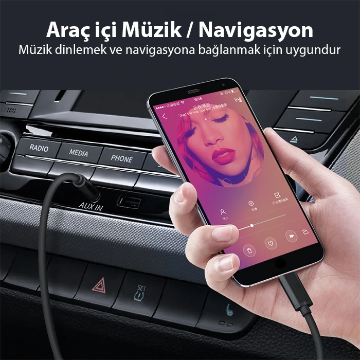 ALLY Type-c To 3.5 mm Audio Aux Kablo-(5775) 3 ALLY Type-c To 3.5 mm Audio Aux Kablo-(5775) - Görsel 3