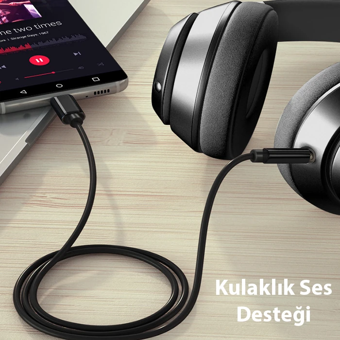 ALLY Type-c To 3.5 mm Audio Aux Kablo-(5775) 4 ALLY Type-c To 3.5 mm Audio Aux Kablo-(5775) - Görsel 4