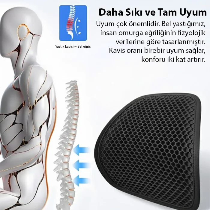 ALLY Jel Destekli Ortopedik Bel Sırt Minderi | Araç, Ofis ve Ev Koltukları İçin Ergonomik Bel Sırt Destek Minderi-(5775) 4 ALLY Jel Destekli Ortopedik Bel Sırt Minderi | Araç, Ofis ve Ev Koltukları İçin Ergonomik Bel Sırt Destek Minderi-(5775) - Görsel 4